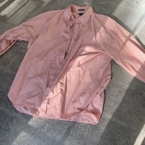 XL Vintage GAP MEN'S SHIRT 80's two ply poplin 100% Cotton Orange/salmon